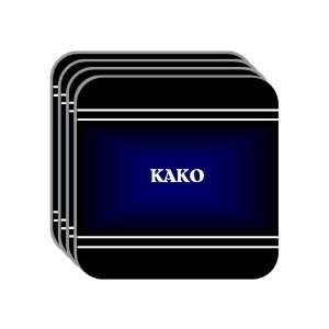 Personal Name Gift   KAKO Set of 4 Mini Mousepad Coasters (black 