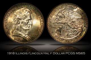 1918 Illinois Lincoln Commemorative Half Dollar PCGS MS65 Nice 