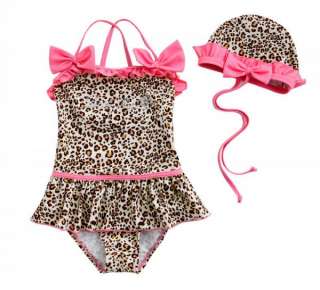 Leopard Girls Swimsuit Swimwear Tankini Size 3 4 5 6 7  
