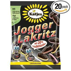 Katjes Jogger Lakritz (Jogger Licorice), 7 Ounce Bags (Pack of 20)