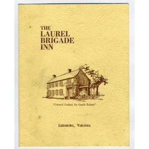   The Laurel Brigade Inn Menu Leesburg Virginia 1960s 