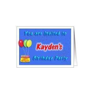  Kaydens Birthday, Invitation to the Party Card Toys 