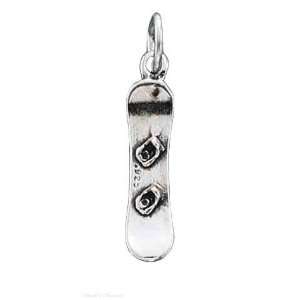  Sterling Silver Snowboard Charm Jewelry