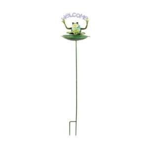  Pack of 3 Welcome Waving Frog on Lily Pad Feeder Garden 