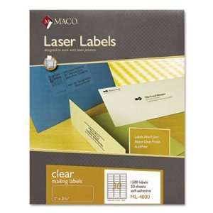  Chartpak Matte Clear Laser Labels MACML4000 Office 