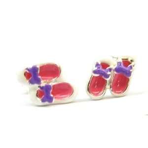  925 Silver Kiddies Enamel Bootie Earrings by TOC Jewelry