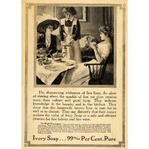  1912 Ad Ivory Soap Fine Linen Washer Ladies Tea Party 