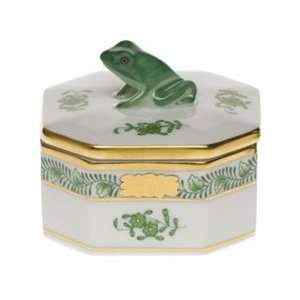  Herend Chinese Bouquet Green Frog Box