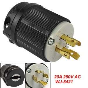   Amico Black Gray 20A 250V AC L15 20P Locking Plug WJ 8421 Electronics