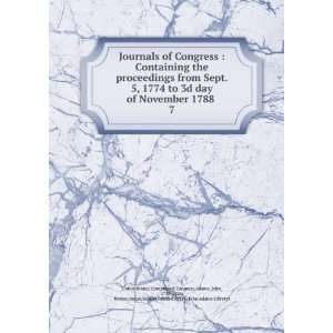 Journals of Congress  Containing the proceedings from Sept. 5, 1774 