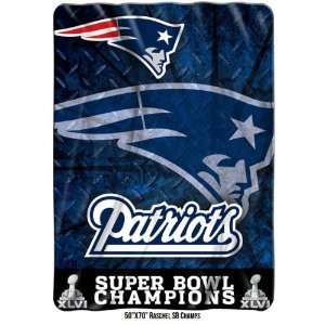  New England Patriots Super Bowl XLVI Champions 50X70 Plush 