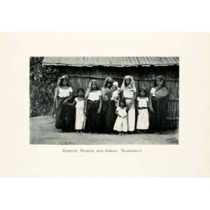  1908 Print Zapotec Women Girls Tlacolula Indigenous People 