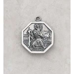  Sterling Silver St. Christopher Ladies Patron Saint Medal 