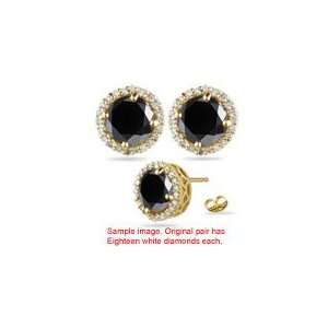 2.69 3.23 Cts Black & White Diamond Stud Earrings in 18K 