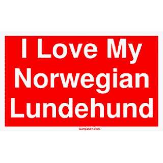 I Love My Norwegian Lundehund Bumper Sticker Automotive