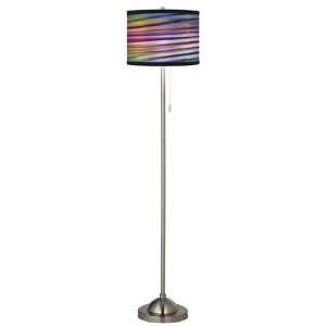   Color Groove Brushed Nickel Pull Chain Floor Lamp