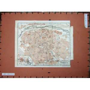  MAP SPAIN 1913 STREET PLAN VALENCIA JARDIN BOTANICA