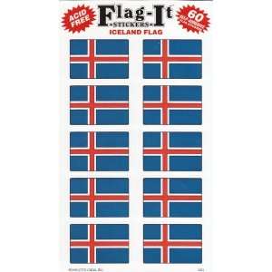  Iceland Flag Stickers   Package of 60