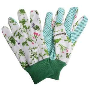   Design USA Herb Print Cotton Garden Gloves Patio, Lawn & Garden