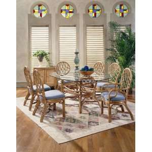  Martinique Rattan Oval Dining Set of 7 Patio, Lawn 