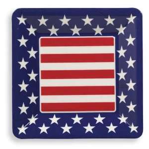  Patriotic Red, White & Blue Plastic Serving Tray 7 x 7 