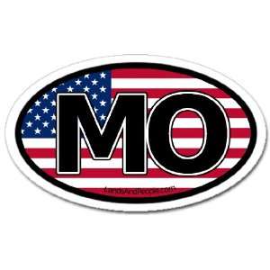  Missouri MO and US Flag Car Bumper Sticker Decal Oval 