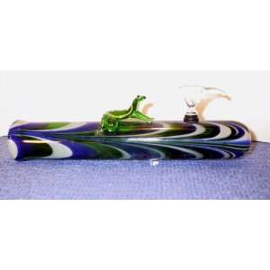  Handcrafted Glass Frog Steam Roller Tobacco Pipe 