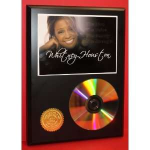 Whitney Houston 24kt Gold CD Disc Display   Music Memorabilia   Award 