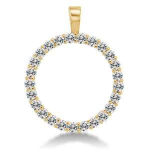 Solid 14K Yellow Gold Eternity Circle Highest Quality Round Shape 