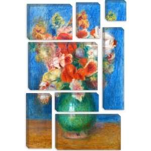 Vase with Flowers by Auguste Renoir aka Pierre Auguste Renoir Canvas 