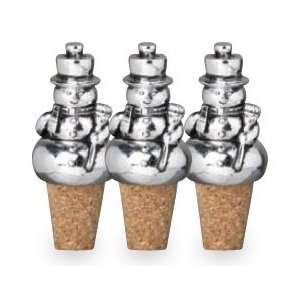 Set of 3 Dellarobbia Snowman Bottle Stoppers 17 264  