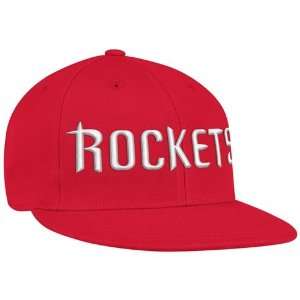   Rockets Wordmark Flat Brim Flex Fit Hat (Red)