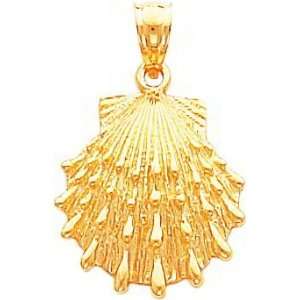  14K Gold Lions Paw Seashell Charm Jewelry
