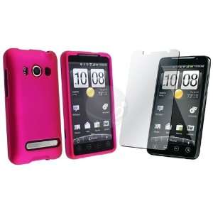  Hot Pink Snap on Rubberized Hard Case with Free Screen 