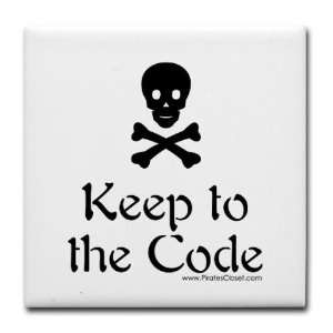 Keep to the Code Funny Tile Coaster by   Kitchen 