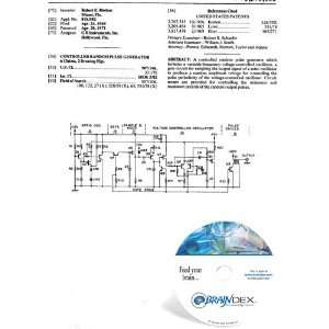  NEW Patent CD for CONTROLLED RANDOM PULSE GENERATOR 