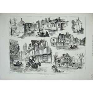  Floods Canterbury River Stour Grey FriarS Mill 1882