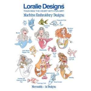  Mermaids by Loralie Designs Embroidery Designs on a Multi 