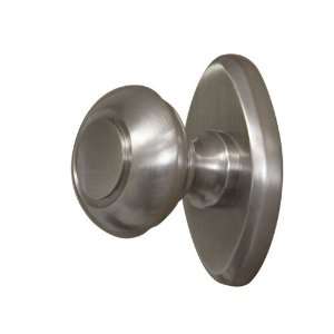 Solid Brass Traditional Knob with 2 Oval Base Plate   Brushed Nickel