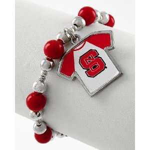 Licensed North Carolina State University Bead & Charm Stretch Bracelet