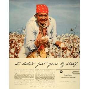  1941 Ad American Cyanamid Black Woman Cotton Picker 