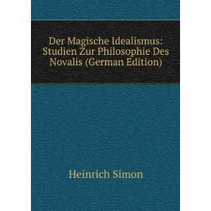   Zur Philosophie Des Novalis (German Edition) Heinrich Simon Books