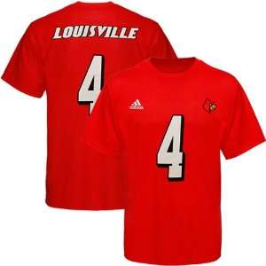  adidas Louisville Cardinals #4 Football Player T Shirt 