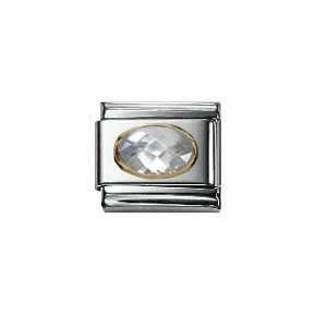 NOMINATION Italian Charm FACETED Cubic zirconia in stainless steel and 