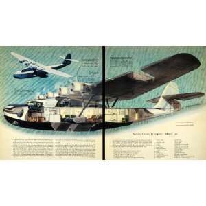 Print Glenn Martin Airplane Flight Ocean Diagram Clippers Plane Model 
