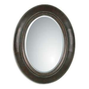 Uttermost 35 Inch Tivona Oval Wall Mounted Mirror A Distressed Dark 