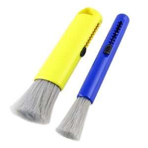   Air Flower Vent Keyboard Dust Cleaning Retractable Brushes Yellow Blue