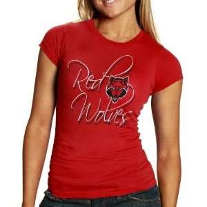  Arkansas State Red Wolves Ladies Red Script T shirt 