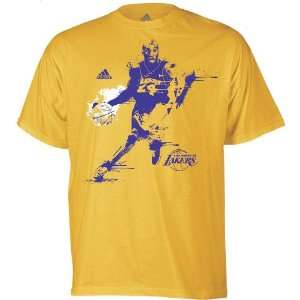  Kobe Bryant Los Angeles Lakers Gold Speed Drip T shirt 
