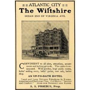  1907 Ad Wiltshire Hotel Atlantic City Luxury Lodging 